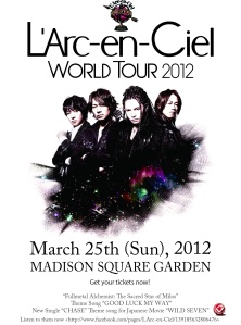 L'Arc En Ciel NYC Concert promotional poster